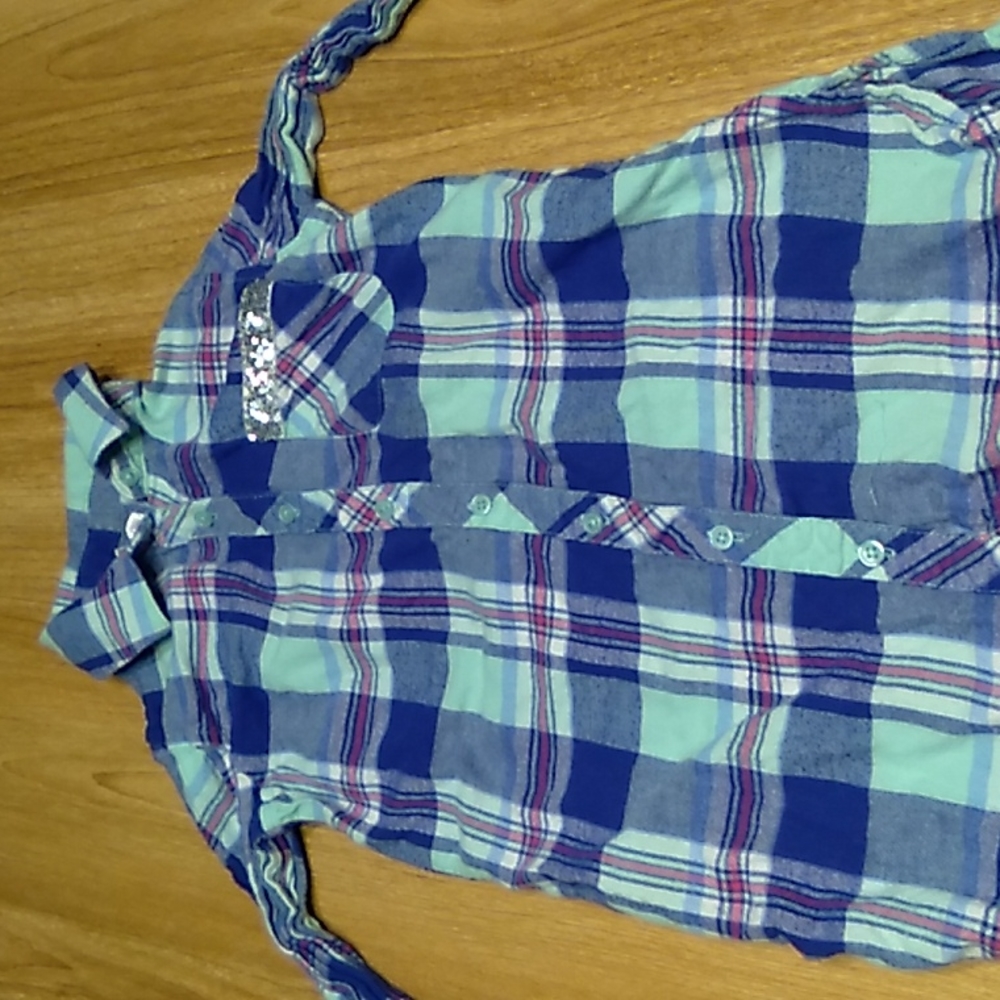 Girls plaid long sleeve